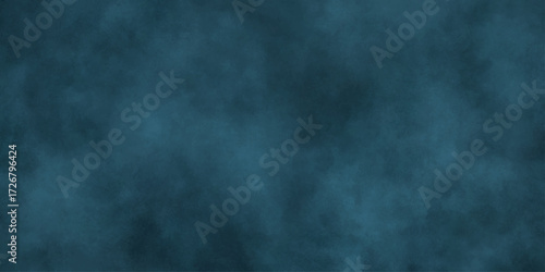 Abstract DARK BLUE  isolated cloud cumulus clouds. Gray aquarelle painted realistic fog or mist smoky textured canvas design. BLUE and ash messy wall stucco texture background.	.