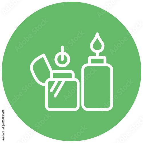 Stove Lighter line icon style