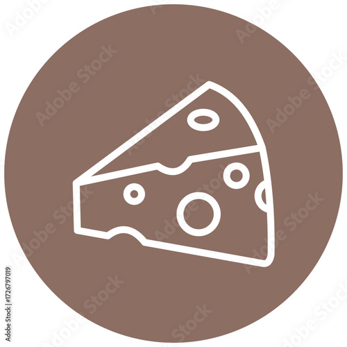 Cheese line icon style