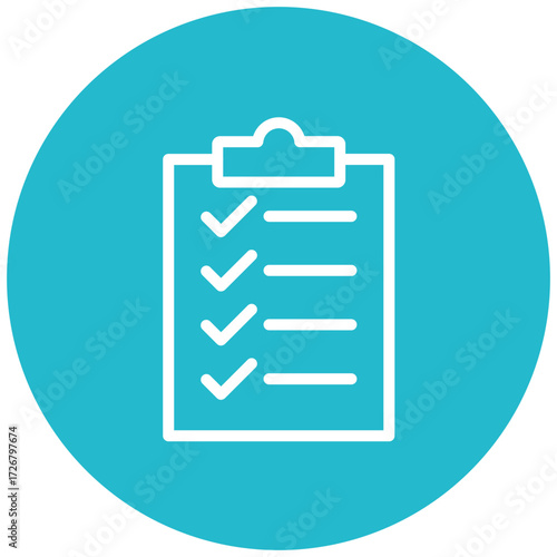 Completed Tasks Line Icon Style