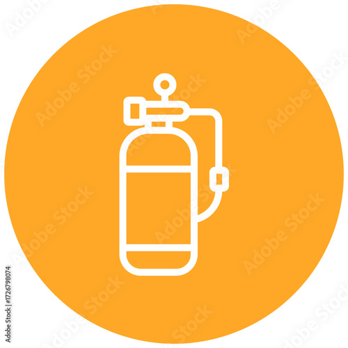 Oxygen Tank Line Icon Style