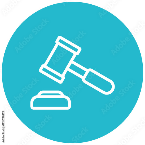 Gavel Line Icon Style