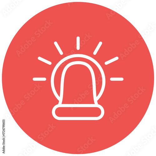 Siren Line Icon Style