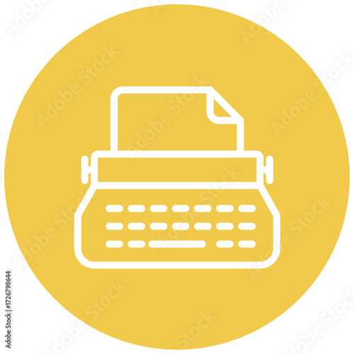 Typewriter Line Icon Style