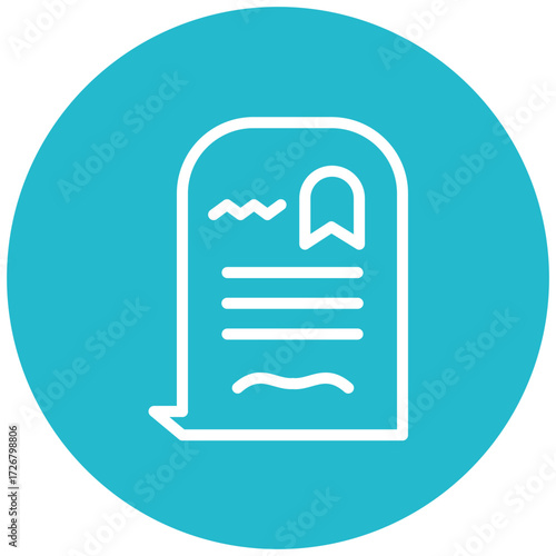 Death Certificate Line Icon Style