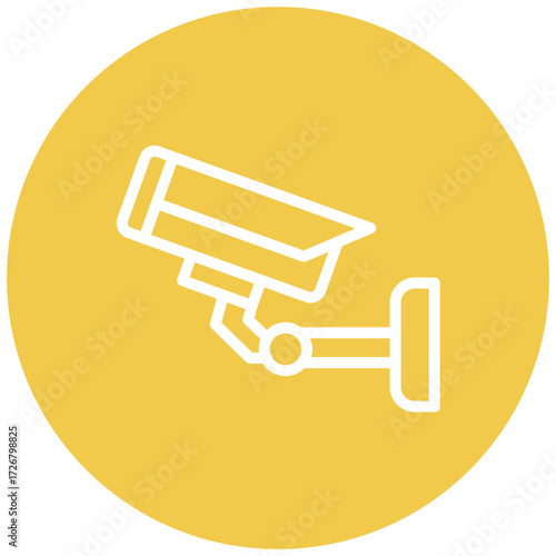 Security Camera Line Icon Style
