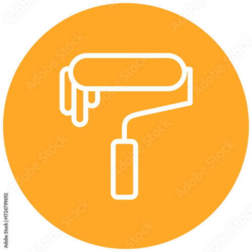 Paint Roller Line Icon Style