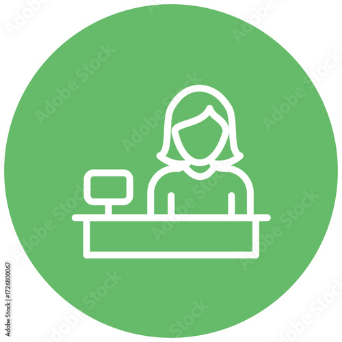 Receptionist Line Icon Style