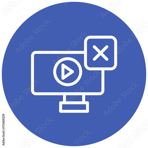 Ad Blocker Line Icon Style