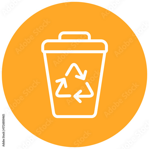 Recycle Bin Line Icon Style