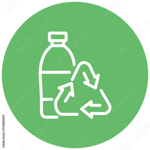 Plastic Recycle Line Icon Style