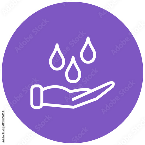 Save Water Line Icon Style