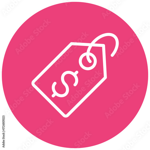 Price Tag Line Icon Style