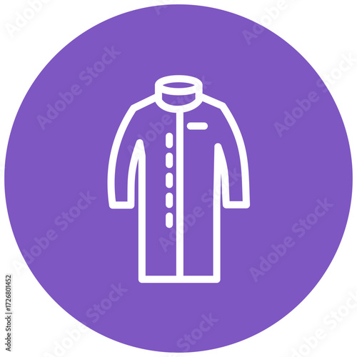 Winter Coat Line Icon Style