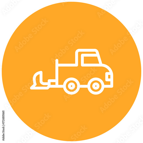Snowplow Line Icon Style
