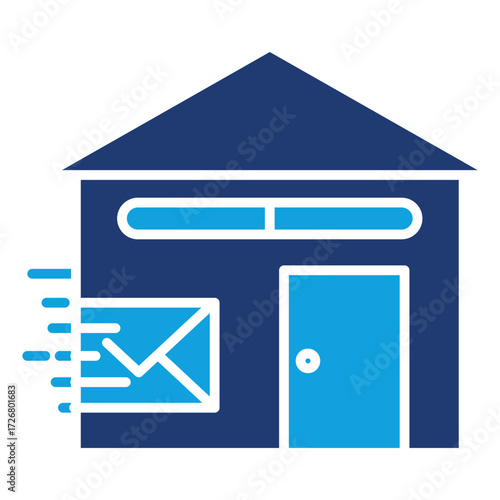 Direct Mail Flat Blue Icon