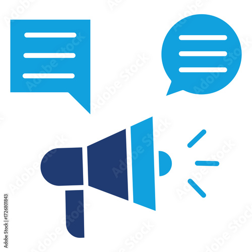 Marketing Flat Blue Icon