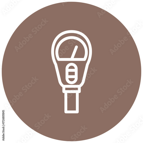 Parking Meter Line Icon Style