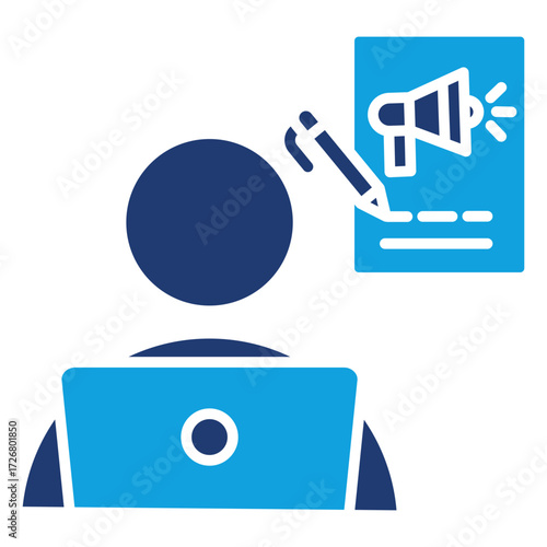 Freelancer Flat Blue Icon