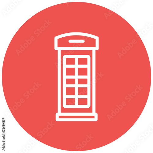 Phone Booth Line Icon Style