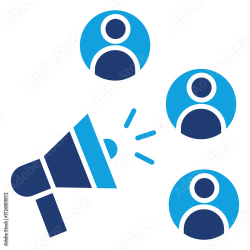Public Relations Flat Blue Icon