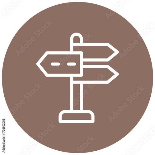 Signpost Line Icon Style