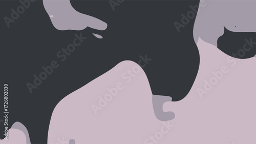 Abstract fluid pattern with soft purple and dark navy flowing shapes creating a minimalist organic background suitable for modern design and wallpaper