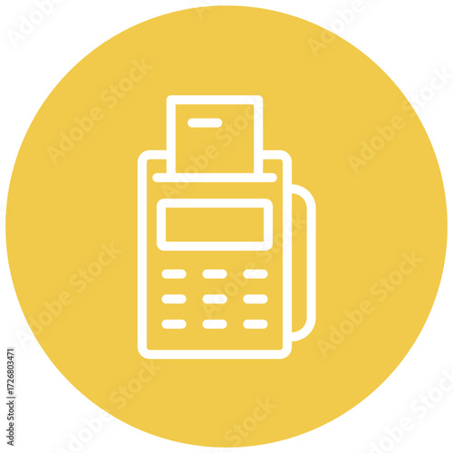 Cash Register Line Icon Style