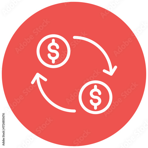 Exchange Rate Line Icon Style