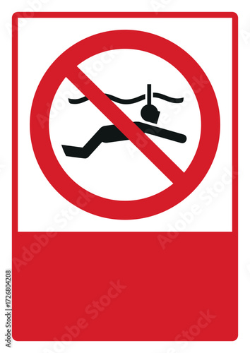 prohibition_safety signs_version 2_no snorkling_your custom message here_portrait_size a4/a3/a2/a1	 