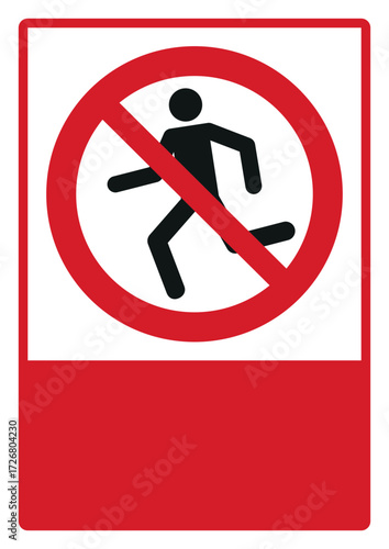 prohibition_safety signs_version 2_no running_your custom message here_portrait_size a4/a3/a2/a1	 