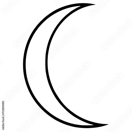 One line crescent moon silhouette