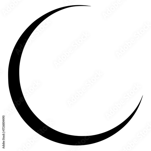 Thin crescent moon silhouette