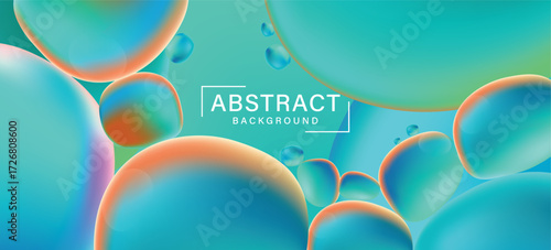 Colorful Abstract Bubble Background with 3D Spheres and Gradient Light Effects