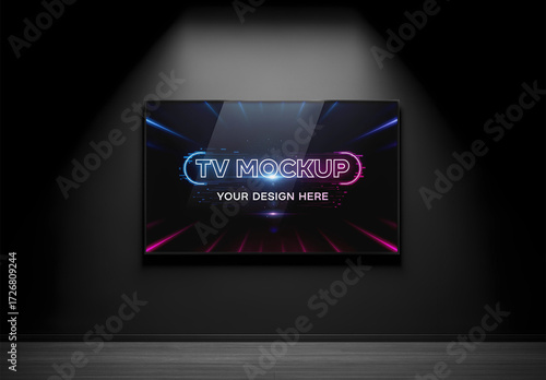 TV Mockup Dark Room