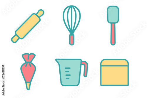 Baking tools arranged on a light background for an enjoyable cooking experience at home