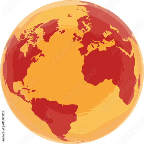 Red planet texture sphere, realistic 3D Mars design, cosmic astronomy object, outer space globe, celestial body illustration, planetary science background, universe