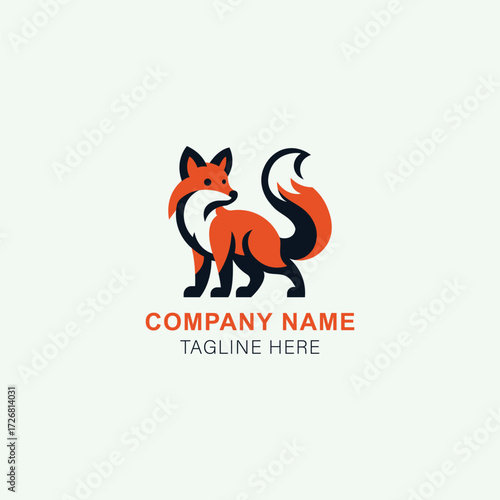 Modern Vector Illustration of a Stylized Fox with Bold Colors