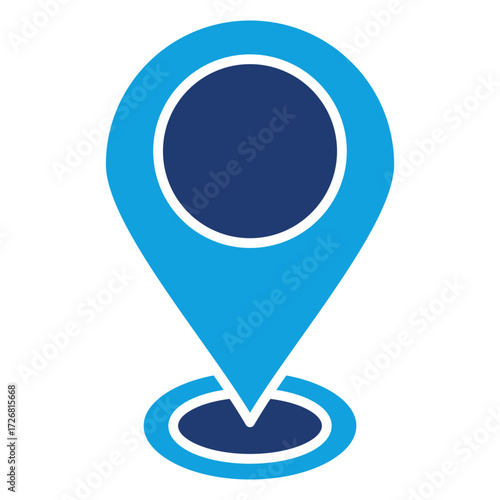 Map Marker Flat Blue Icon