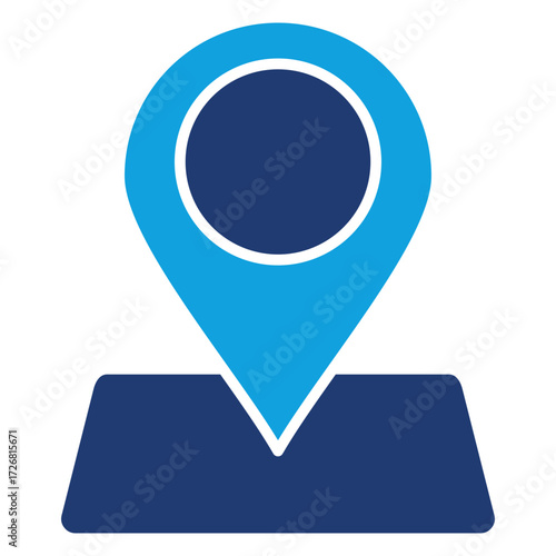 Map Pin Flat Blue Icon