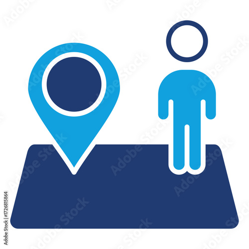 Drop Pin Flat Blue Icon