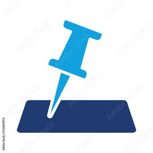 Thumb Tack Flat Blue Icon