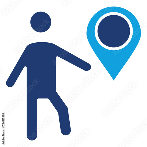 Locate Flat Blue Icon