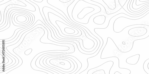 Topographic map background geographic line map with seamless ornament design. The black on white contours vector topography stylized height of the lines map.