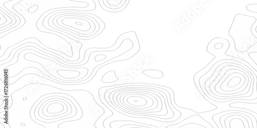 Topographic map background geographic line map with seamless ornament design. The black on white contours vector topography stylized height of the lines map.