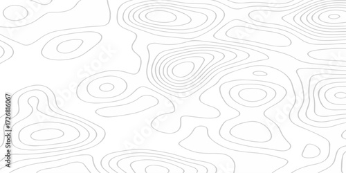 Topographic map background geographic line map with seamless ornament design. The black on white contours vector topography stylized height of the lines map.