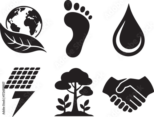 Eco friendly icons for sustainable planet development