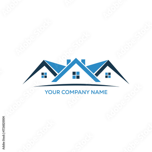 Real Estate Roof Logo – Stylish and Professional Housing Brand Icon