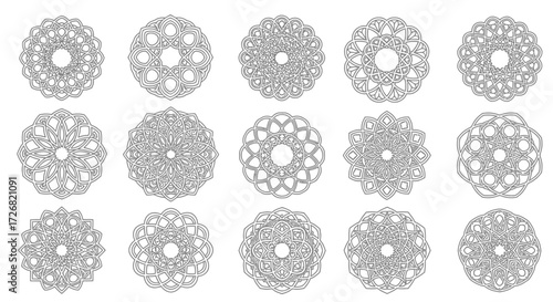 Santa claus is standing next to a christmas tree with gifts and ornaments on a white background