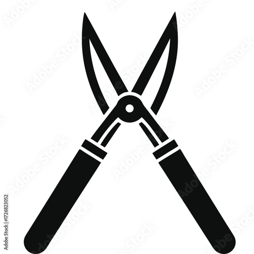 Garden Shears Vector Icon – Pruning Scissors Gardening Illustration